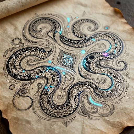 Intricate Cyber-Fantasy Scrollwork Patterns