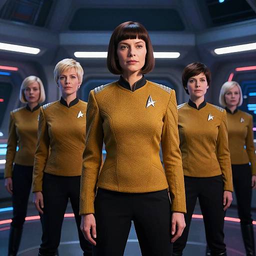 Futuristic Star Trek Women on Bridge