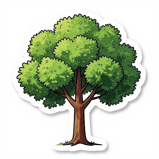 Hand-Drawn Tree Die Cut Sticker
