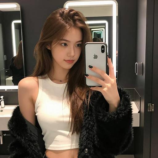 Mirror Selfie of a Young Woman