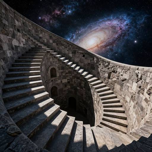 Infinite Ancient Spiral Staircase in Cosmos