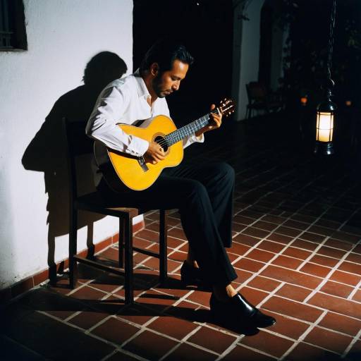 Emotive Chiaroscuro of Flamenco Guitarist