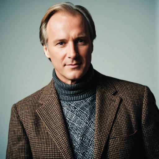 Middle-Aged Man in Plaid Blazer and Turtleneck Sweater
