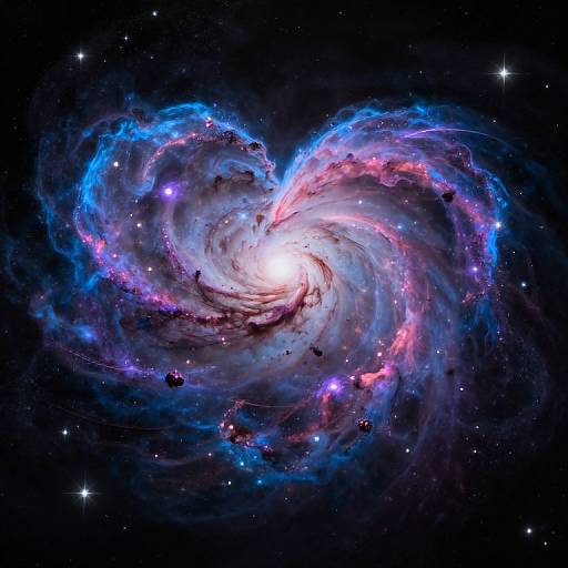 Heartshaped Glowing Galaxy Cluster Art