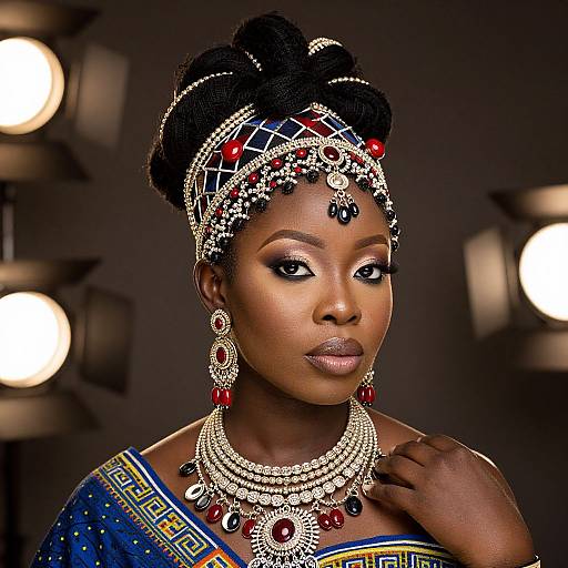 Intricately Adorned African Woman Portrait