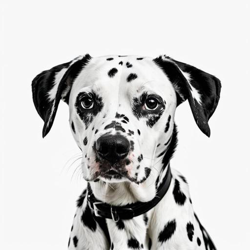 Realistic Dalmatian Dog on White Background