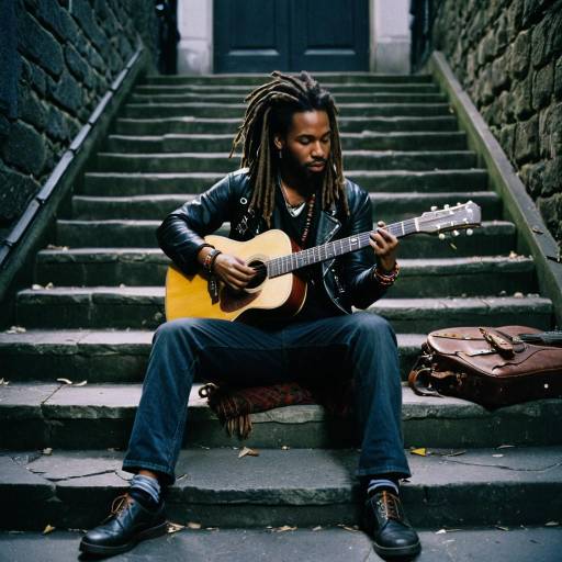 Cinematic Twilight Street Musician Portrait