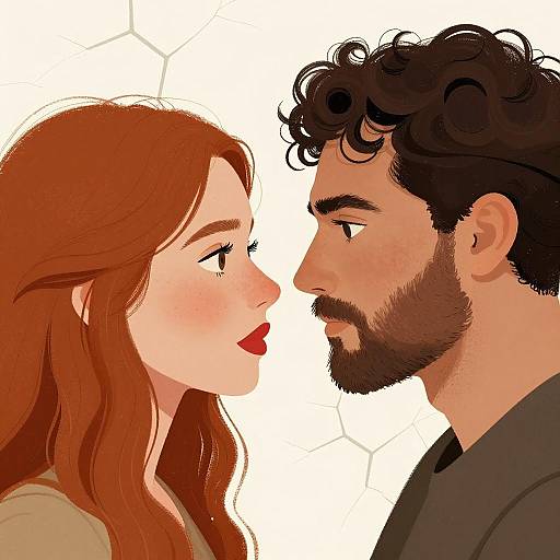 Intense Eye Contact Between Two Figures