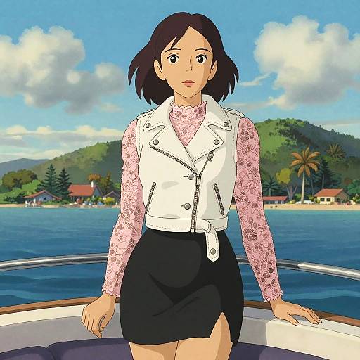 Woman on Luxury Boat in British Virgin Islands