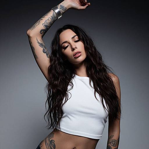 Edgy Stylish Woman with Tattoos