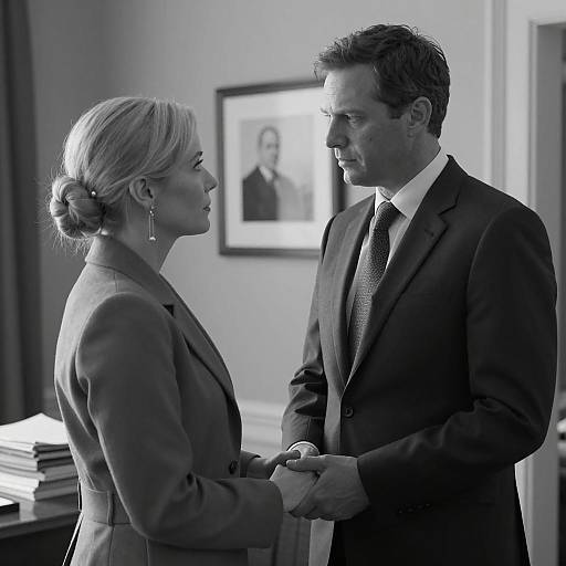 Intimate Moment in Black and White