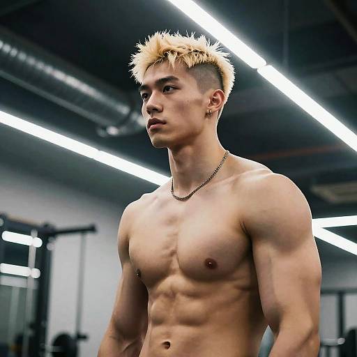 Muscular Athlete Editorial Gym Portrait