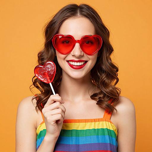 Vibrant Heart-Themed Summer Portrait