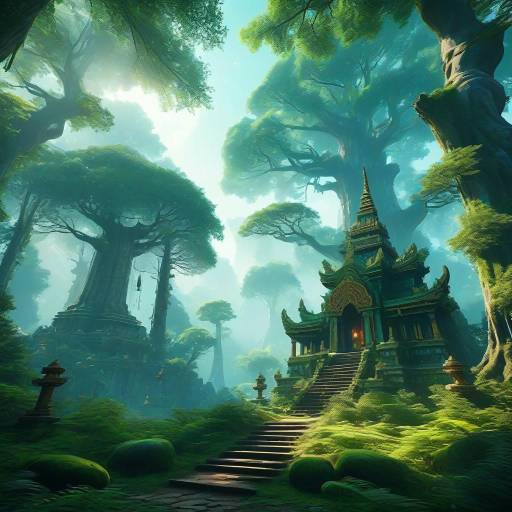 Enchanted Dreamy Forest with Shrine