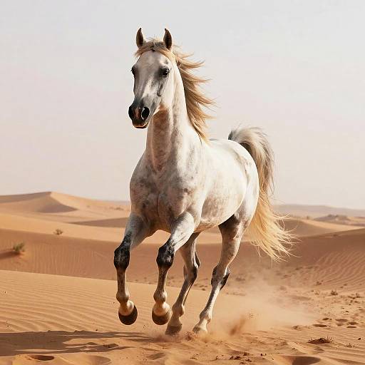 Graceful Arabian Horse in Desert
