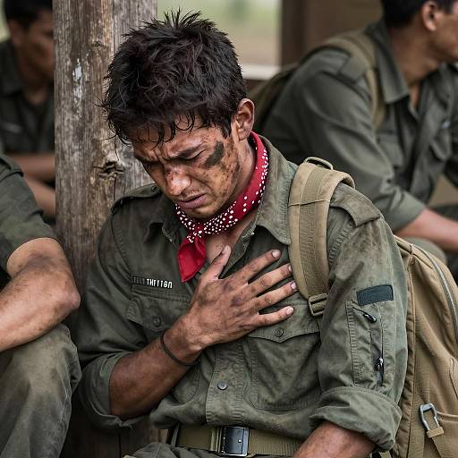 Emotional Portrait of a Bruised Young Man