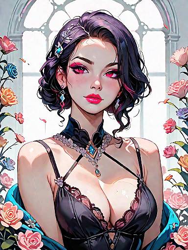 Elegant Satin Lingerie Portrait of a Woman