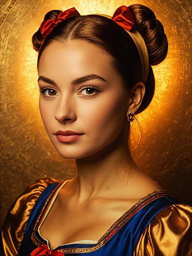 Young Woman in Anime-Inspired Costume with Double Hair Buns