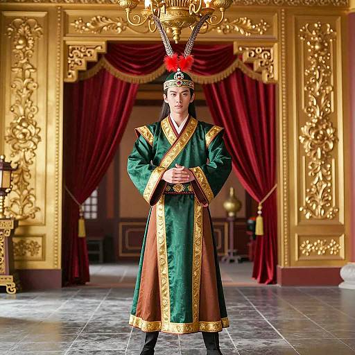 Regal Portrait in Traditional Asian Attire
