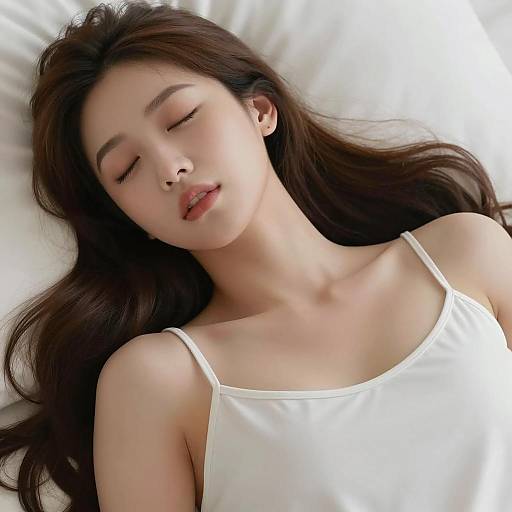 Serene Woman in White Camisole