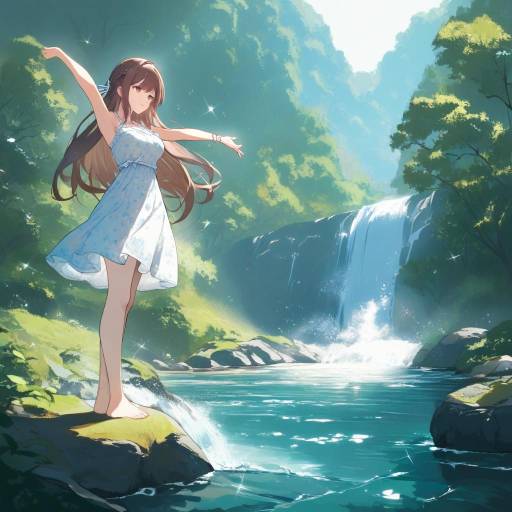 Admiral Kancolle in a Serene Nature Scene