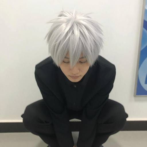 Blurry Portrait with White Spiky Hair