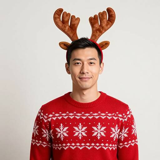 Festive Male in Snowflake Sweater