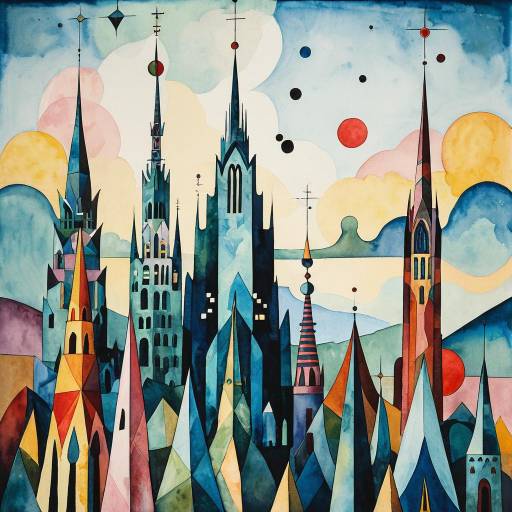 Surreal Cityscape with Towering Crystal Spires