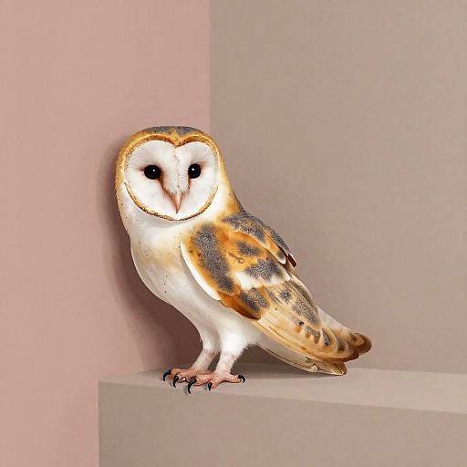 Calm Barn Owl in Dusty Rose
