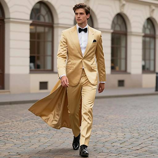 Elegant Male in Golden Gala Attire