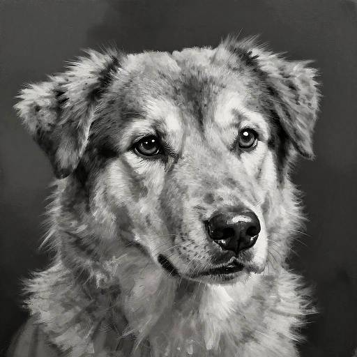 Soulful Dog Portrait in Studio Light