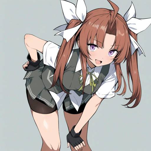 Anime Girl with Purple Eyes and Twintails