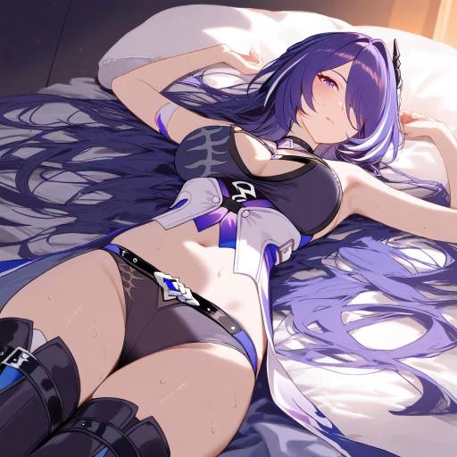 Anime Character Lying Down with Focus on Legs and Feet