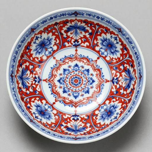 Intricate Chinoiserie Floral Bowl Design