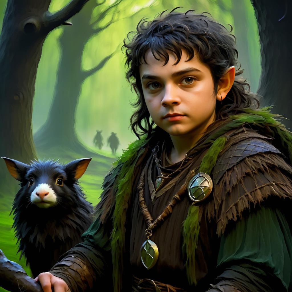 Halfling Druid Portrait in Dark Fantasy