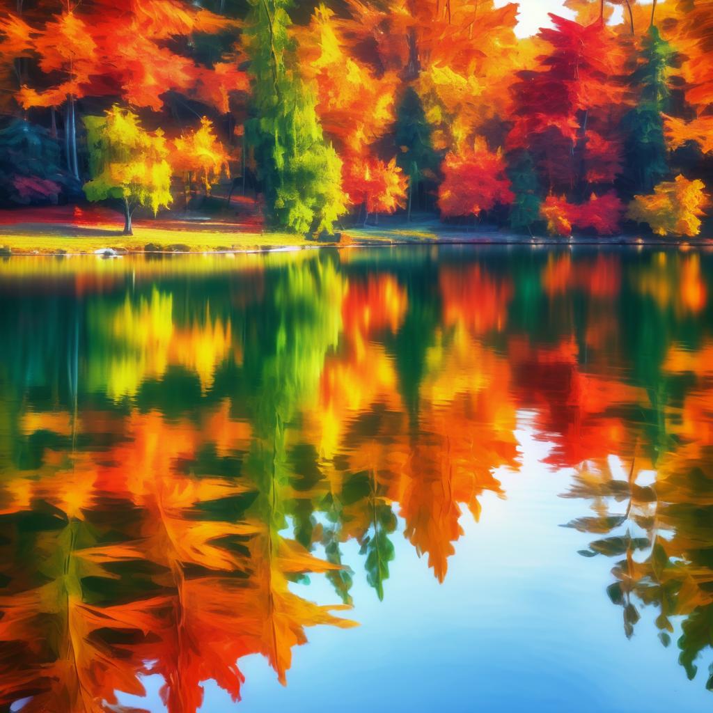 Autumn Serenity: Vibrant Lake Reflection