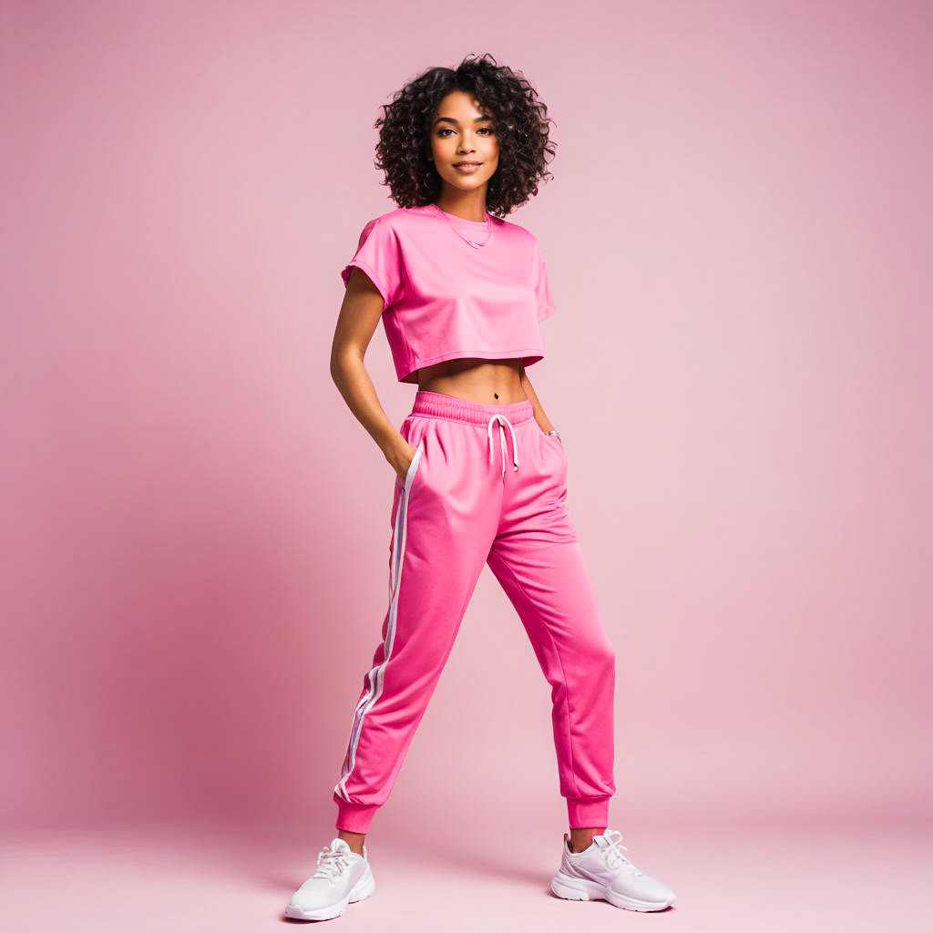 Energetic Music Lover in Pink Outfit