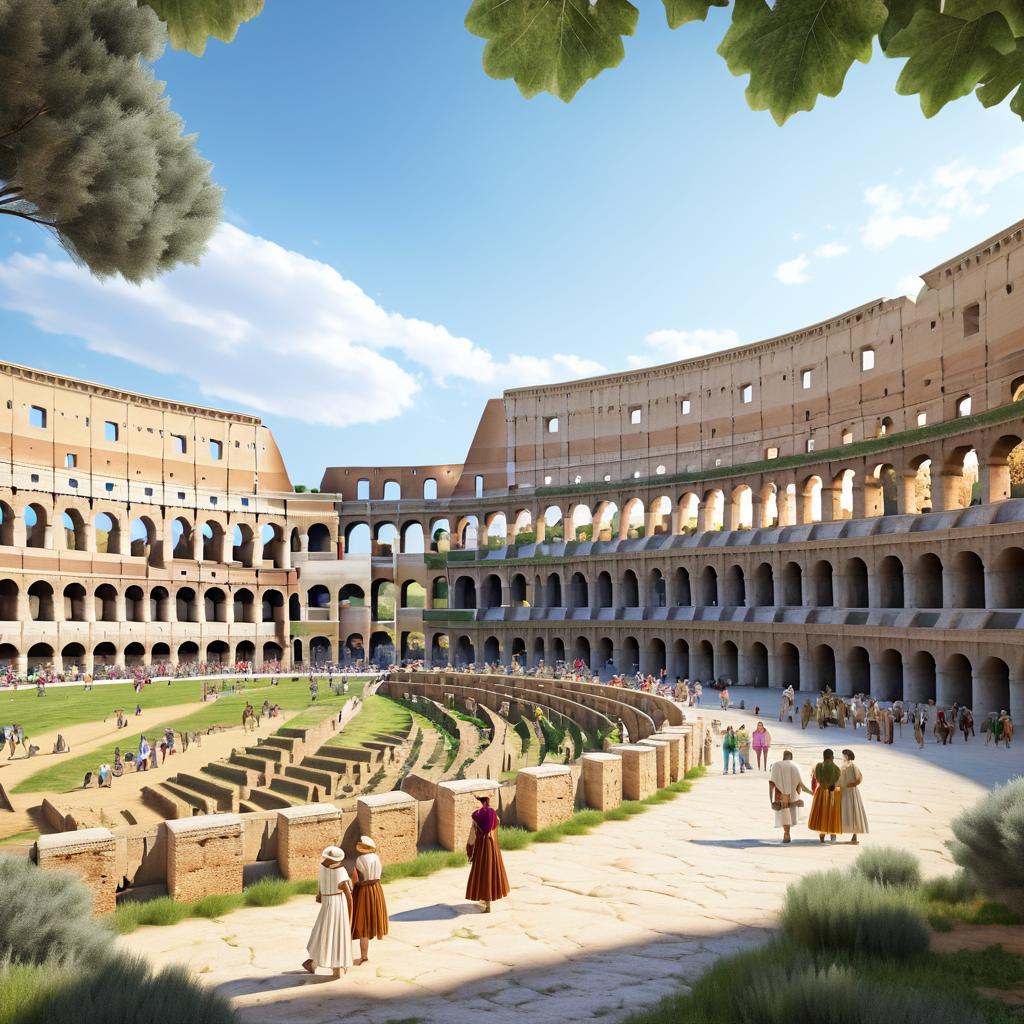 Serene Colosseum in Traditional Roman Atmosphere