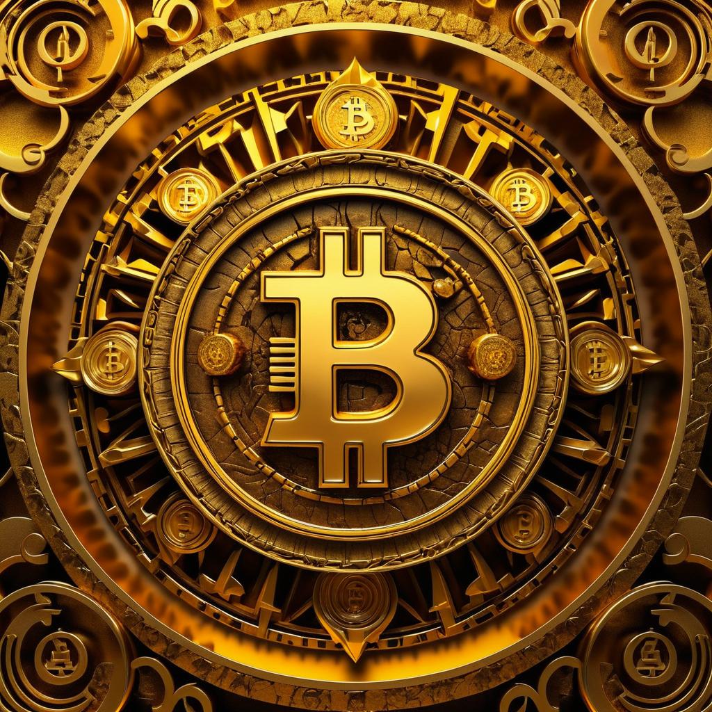 Dramatic Bitcoin Logo in Molten Gold