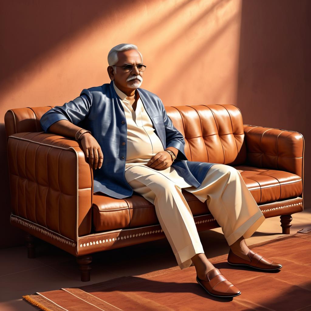 Hyper-Realistic Portrait of a Senior Indian Man