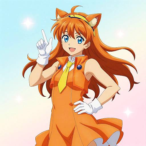 Vibrant Adachi Rei Pastel Paws Pose