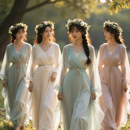 Ethereal Women in Dreamy Forest