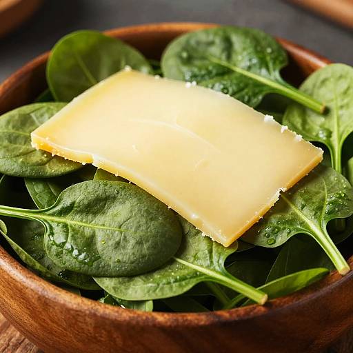 Close-Up of Spinach and Cheese Bowl