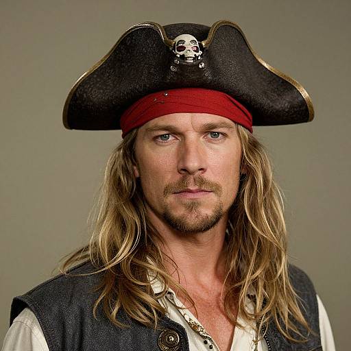 Blonde Pirate Man with Red Band