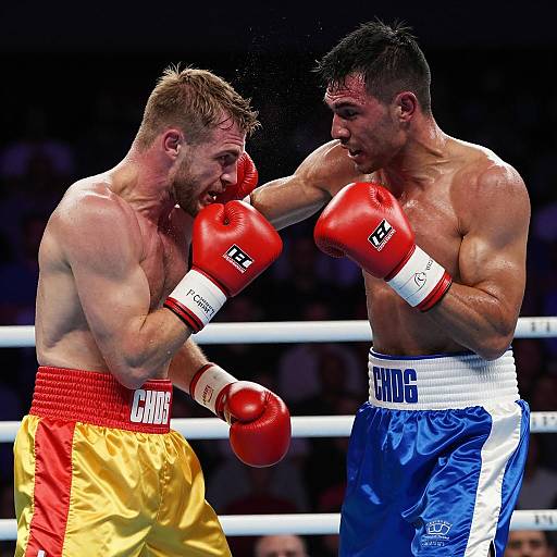 Dynamic Boxing Match in Intense Action