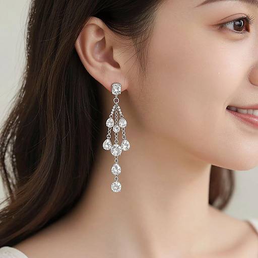 Elegant Silver Crystal Bridal Earrings