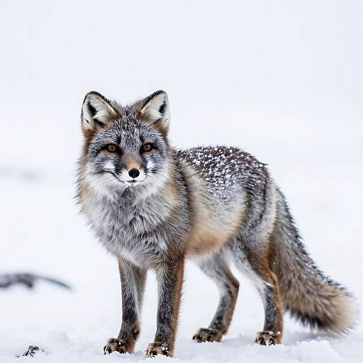 Realistic Arctic Fox in Snowstorm