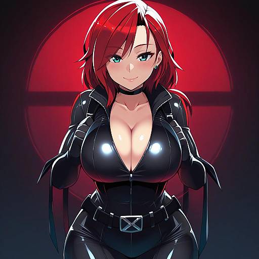 Illustration of Black widow, marvel in the style of Sub-res