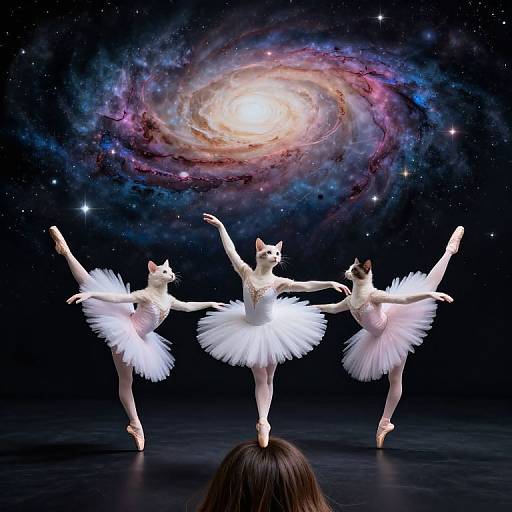 Cats Ballet Dancing in Cosmic Void