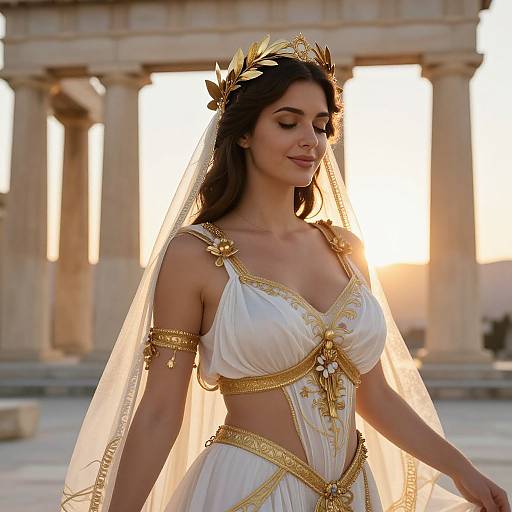 Photorealistic Aphrodite Portrait in Temple